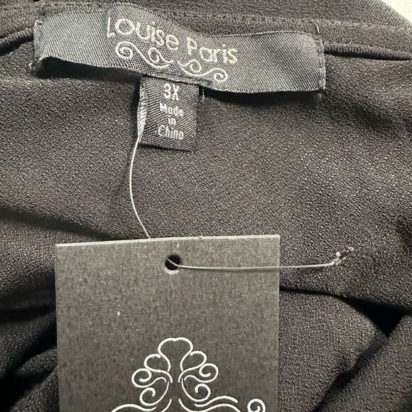 NWT Louise Paris Plus Size Black Cut Out Embellished Short Sleeve Blouse - 3XL - Picture 4 of 7